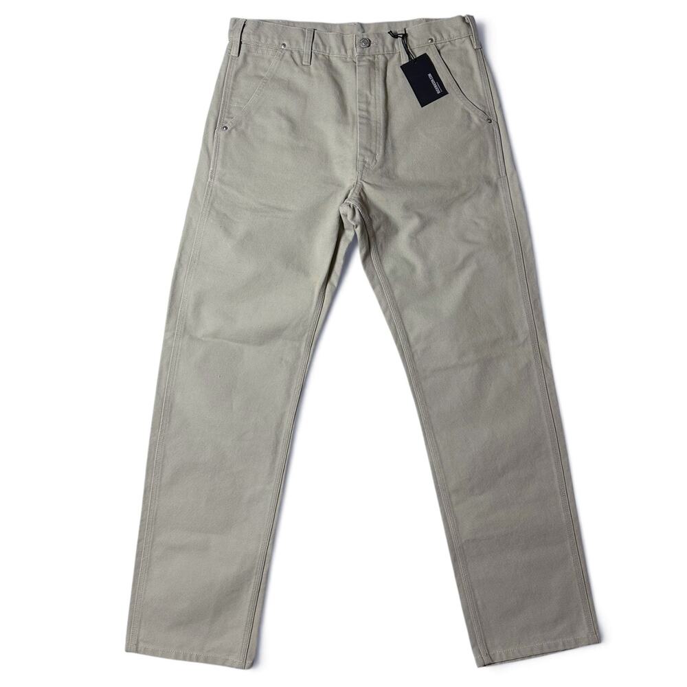 Buck Mason HW Canvas Full Saddle Work Pants Mens Size 32x34 Sand Heavyweight NWT